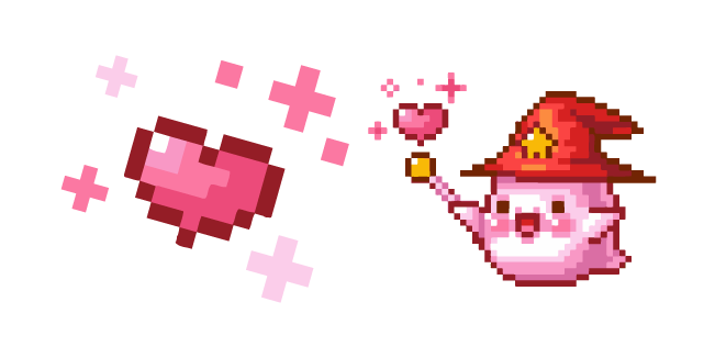 Pink Heart and Love Ghost Pixel
