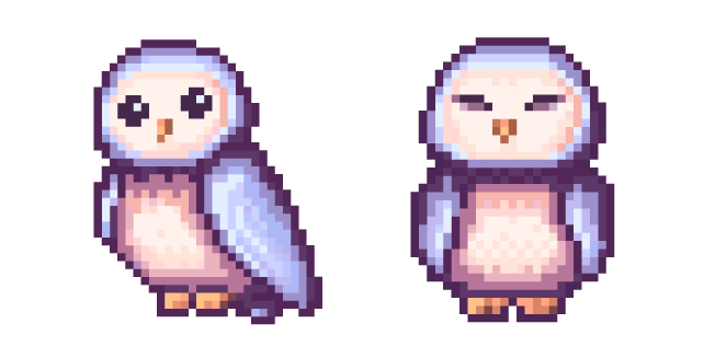 Purple Blue Owl Pixel