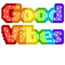 Rainbow Hearts and Good Vibes Pixel cursor