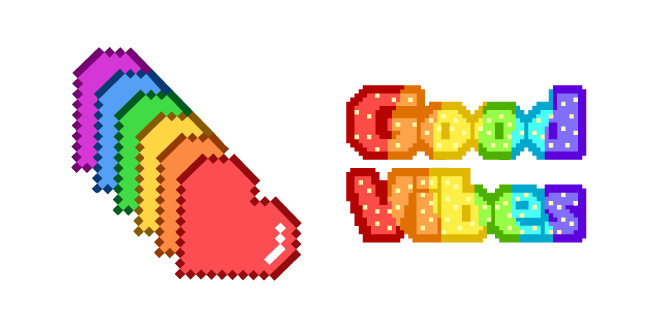 Rainbow Hearts and Good Vibes Pixel