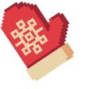 Red Winter Mittens Pixel pointer