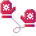 Red Winter Mittens Pixel cursor
