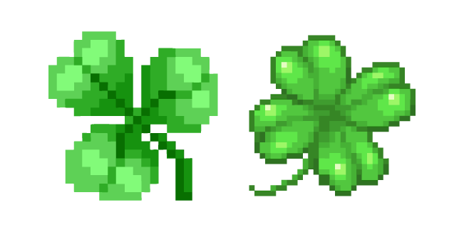 Shamrock and Four-Leaf Clover Pixel