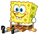 SpongeBob Shocked Pixel cursor