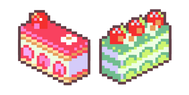 Strawberry and Kiwi Cakes Pixel