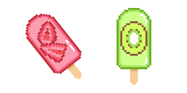 Strawberry and Kiwi Popsicles Pixel