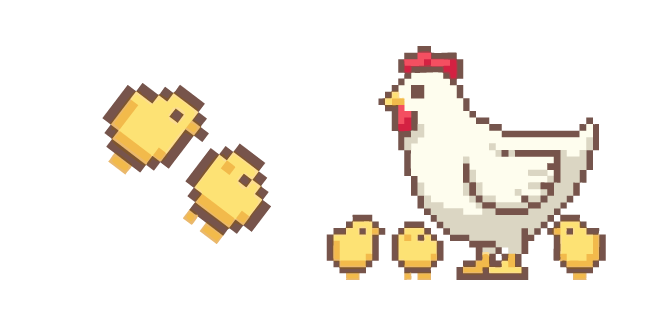 Tiny Chicks and Chicken Pixel