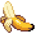 Whole and Peeled Banana Pixel pointer