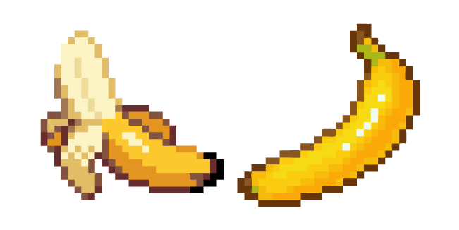 Whole and Peeled Banana Pixel