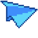 Yellow and Blue Paper Planes Pixel cursor