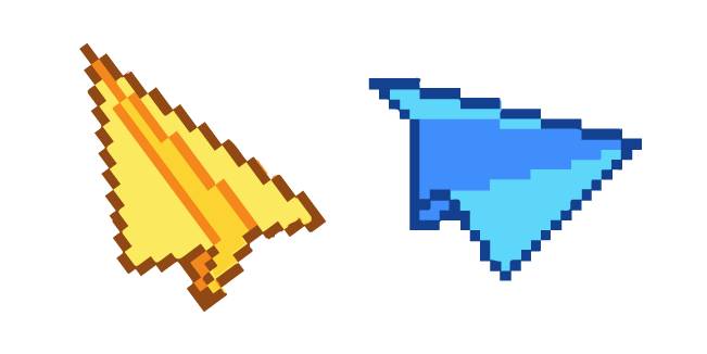 Yellow and Blue Paper Planes Pixel