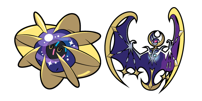 Pokemon Cosmoem and Lunala