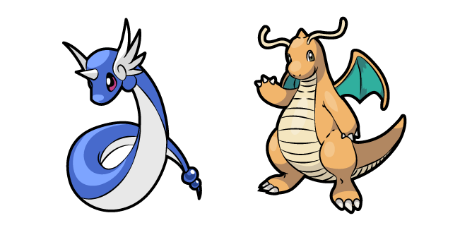 Pokemon Dragonair and Dragonite