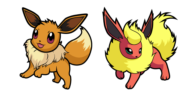 Pokemon Eevee and Flareon