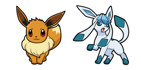 Pokemon Eevee and Glaceon