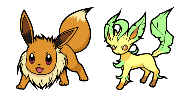 Pokemon Eevee and Leafeon