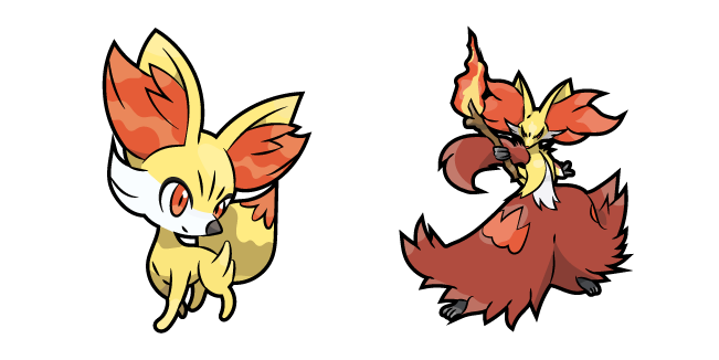 Pokemon Fennekin and Delphox