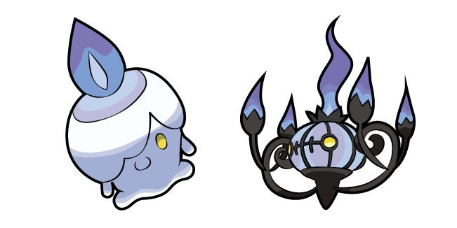 Pokemon Litwick and Chandelure