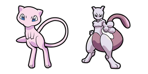 Pokemon Mew and Mewtwo