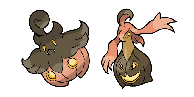 Pokemon Pumpkaboo and Gourgeist