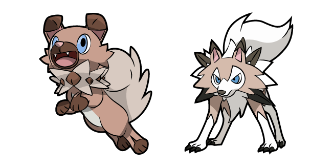 Pokemon Rockruff and Lycanroc