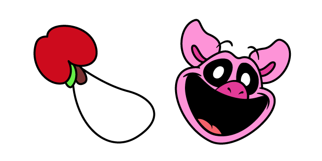 Smiling Critters PickyPiggy and Apple Pendant
