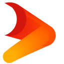 Abstract Gradient Red Orange Moon pointer