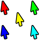 Five Colorful Cursors pointer