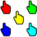 Five Colorful Cursors cursor