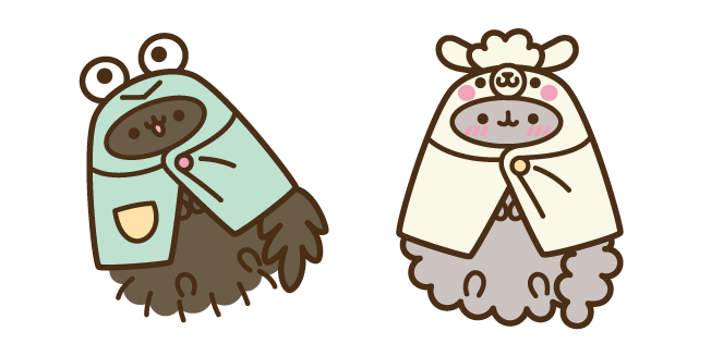 Pip and Stormy in Frog and Alpaca Hoods