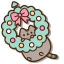 Pusheen and a Christmas Wreath pointer