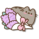 Pusheen and Pip with Lilac Bouquet and Snapdragon Flower cursor