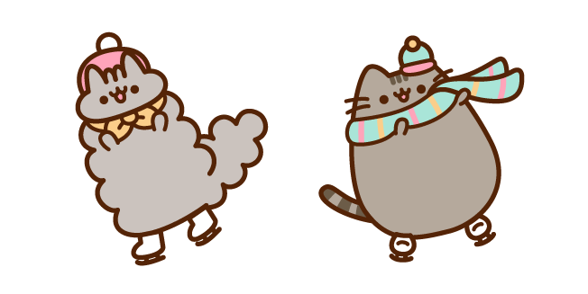 Pusheen and Stormy Ice Skating