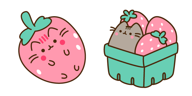 Pusheen and Strawberry