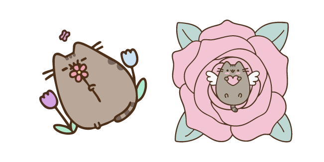 Pusheen and Tender Flowers