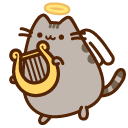 Pusheen Angel and Harp cursor