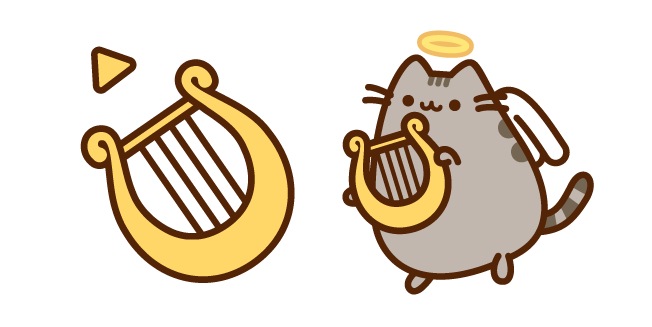 Pusheen Angel and Harp