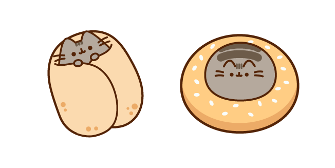 Pusheen Burrito and Bagel