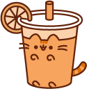 Pusheen Caramel Apple and Orange Drink cursor