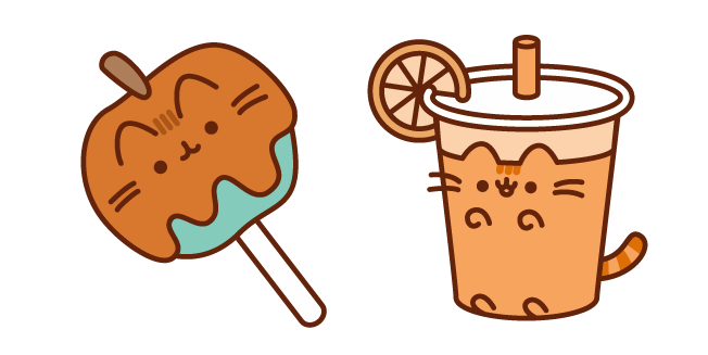 Pusheen Caramel Apple and Orange Drink