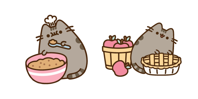 Pusheen Cooking an Apple Pie