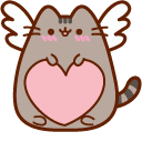 Pusheen Cupid and Love Letter cursor