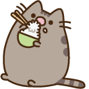 Pusheen Eating Rice cursor