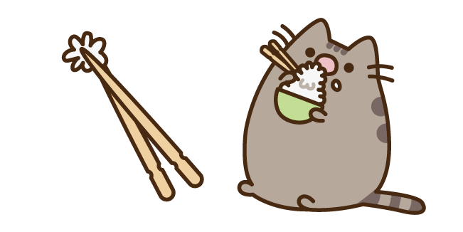 Pusheen Eating Rice