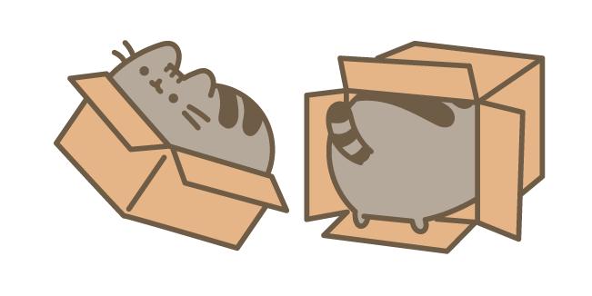 Pusheen Hiding in a Box