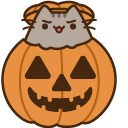 Pusheen in Jack o'Lantern cursor