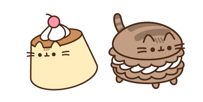 Pusheen Pudding and Macaron