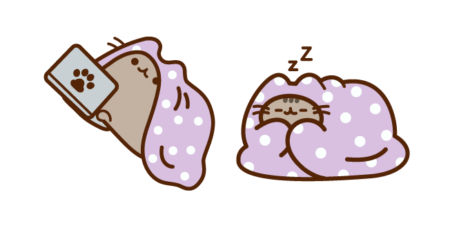 Pusheen under Lavender Blanket