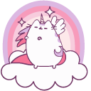 Pusheen Unicorn on the Cotton Candy and Cloud cursor