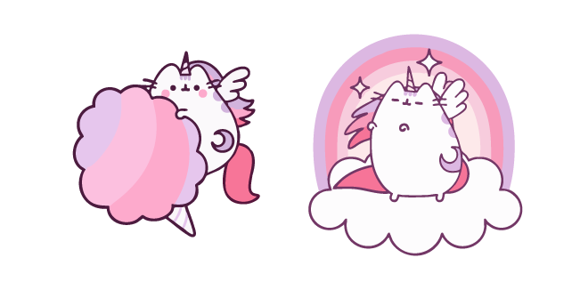 Pusheen Unicorn on the Cotton Candy and Cloud